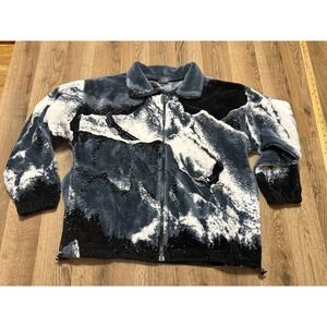 ISLE BAY Sweater, Women's Size Medium, Black White Grey, Full Zip, Fleece